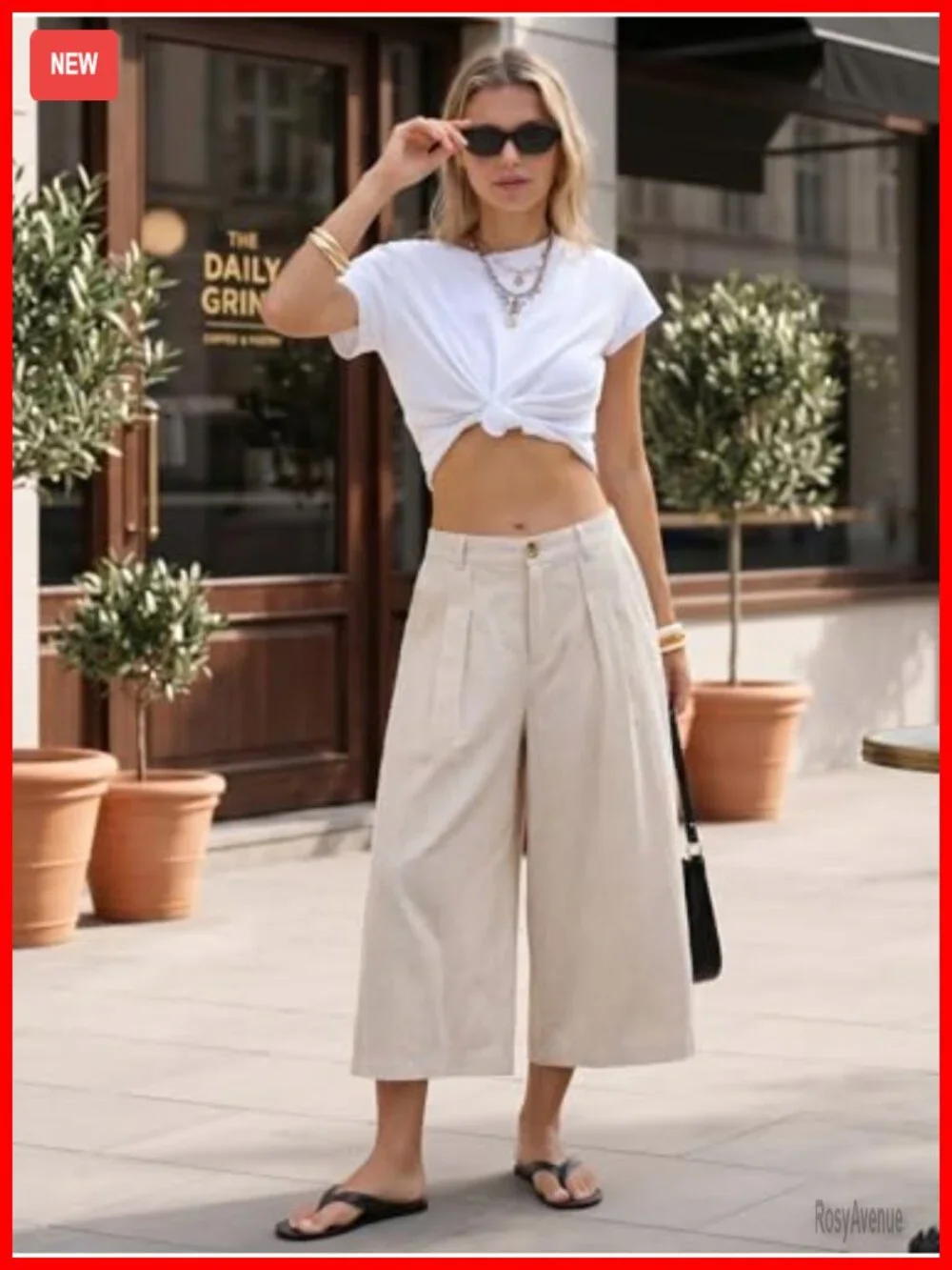 Womens Linen Capri Pants Wide Leg Palazzo Cotton Blend Cropped Gaucho Culottes